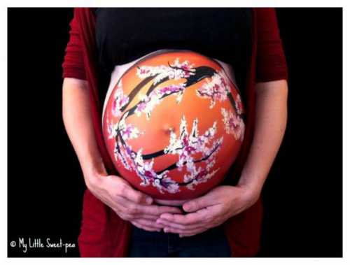 Рисунки на животах беременных